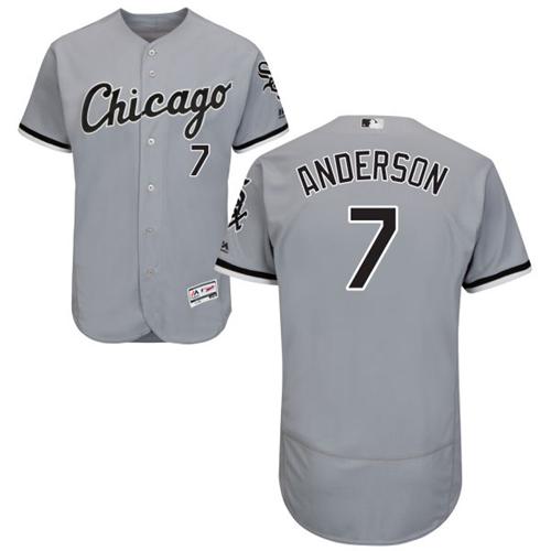 White Sox #7 Tim Anderson Grey Flexbase Authentic Collection Stitched MLB Jersey - Click Image to Close